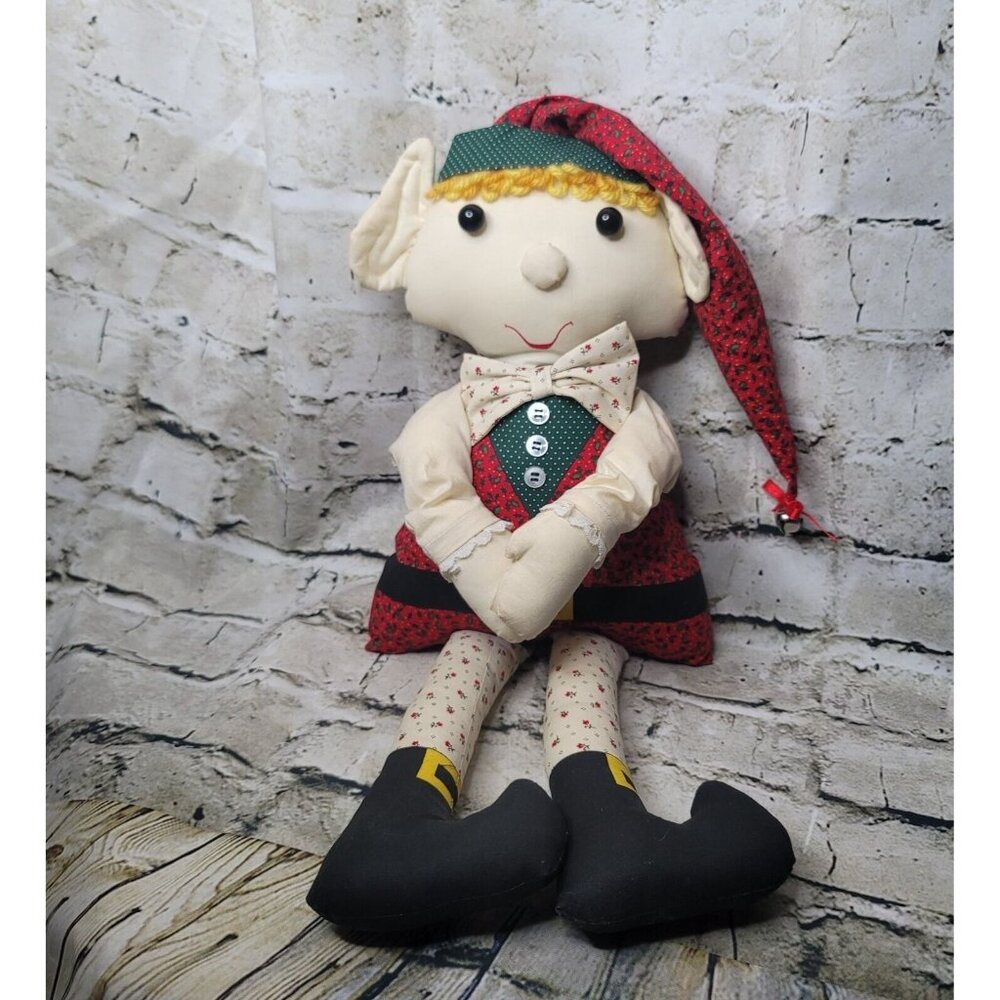 Girl Elf  21" Tall Merry Winter Christmas Table Decor Sitting